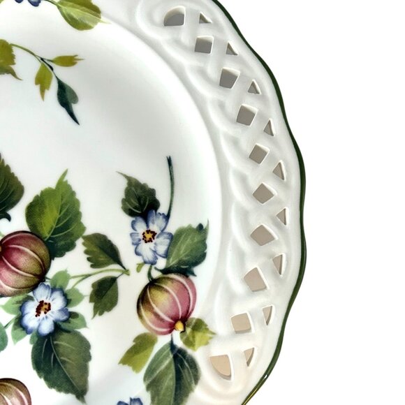 Brunelli Italy Tiffany Victorian Lattice Edge Dinner Plate 11.5 Gooseberry Fruit - Picture 6 of 14
